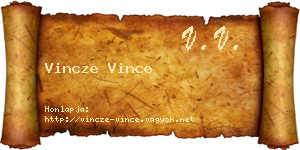 Vincze Vince névjegykártya