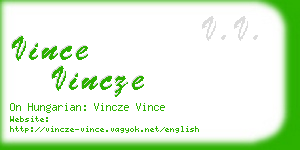 vince vincze business card